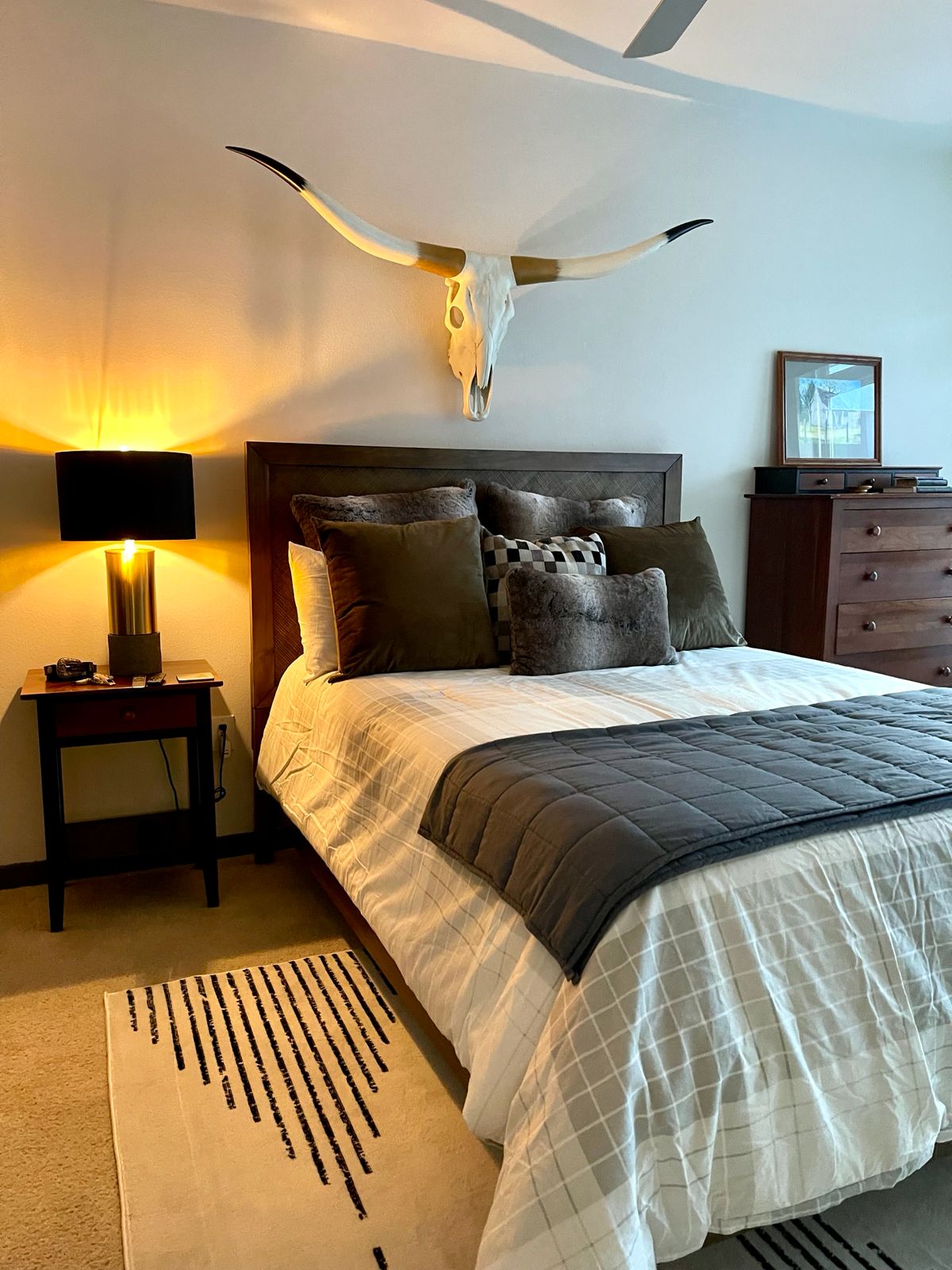 Texas Style Bedroom with Longhorn Decor
